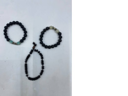 Set of 3 Black beaded bracelet