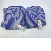 Set of 2 Uniqlo pair of blue and white striped revere collar pyjamas. Set of 2 Uniqlo pair of blue and white striped revere collar pyjamas.