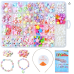 Set of 3 Kids DIY Bead Jewelry Making Kit, Beads for Girls Toys Bead Art and Craft Kits DIY Bracelets Necklace Hairband and Rings Toy  