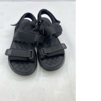 FitFlop black multi-strap sandals with hook-and-loop straps 