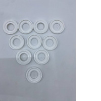Set of 10 White round silicone rubber 