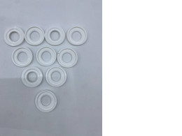 Set of 10 White round silicone rubber 
