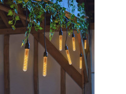 Vintage Edison teardrop shaped LED bulb with spiral filament. Vintage Edison teardrop shaped LED bulb with spiral filament.