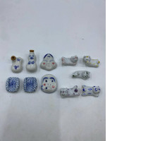 Set of 11 Glass, glass chopstick coaster, Japanese 