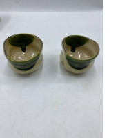 Set of 2 Large, light brown Japanese tea mug. 