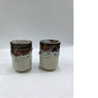 Set of 2 Tall Japanese teacup/cup for hot tea. 