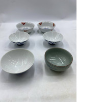 Set of 6 Glass, Japanese glass cups and bowls. Set of 6 Glass, Japanese glass cups and bowls.