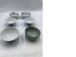 Set of 6 Glass, Japanese glass cups and bowls.