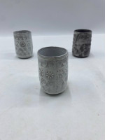 Set of 3 Antique Japanese glass teacup 