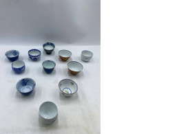 Set of 11 Japanese teacups with patterns. Set of 11 Japanese teacups with patterns.