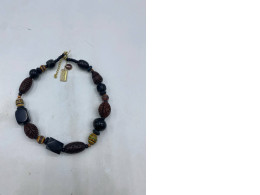 Black and brown wooden bead necklace. Black and brown wooden bead necklace.