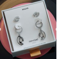 lulo Ctrl+C(at) - Earrings Set Stainless steel  