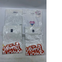 Set of 4  White short-sleeved crew neck t-shirt