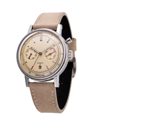 Men's silver Undone Watch with leather strap Urban Automatic Sandstorm 40MM Men's silver Undone Watch with leather strap Urban Automatic Sandstorm 40MM