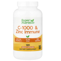 Super Nutrition C-1000 Zinc Immune Booster, 120 vegetable capsules.