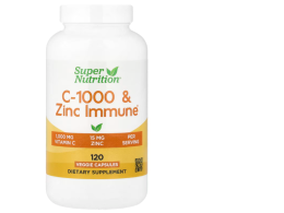 Super Nutrition C-1000 Zinc Immune Booster, 120 vegetable capsules.