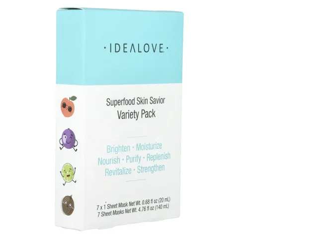 Idealove Superfood Skin Savior Variety Pack, 7 Beauty Sheet Masks Idealove Superfood Skin Savior Variety Pack, 7 Beauty Sheet Masks