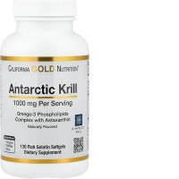California Gold Nutrition Antarctic Krill Oil, Omega-3 Phospholipids with Naturally Occurring Astaxanthin, Natural Strawberry & Lemon Flavor, Non GMO, 1,000 mg, 120 Fish Gelatin Softgels California Gold Nutrition Antarctic Krill Oil, Omega-3 Phospholipids with Naturally Occurring Astaxanthin, Natural Strawberry & Lemon Flavor, Non GMO, 1,000 mg, 120 Fish Gelatin Softgels
