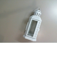 Glass candle holder with metal body