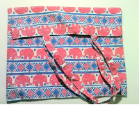 Fabric bag with Thai elephant pattern