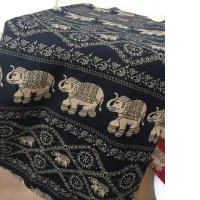 Thai Elephant Pattern Tablecloth Made of Calico