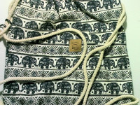 Backpack with Thai elephant pattern