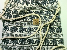 Backpack with Thai elephant pattern