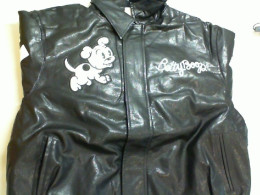 Black jacket with cartoon characters embroidery