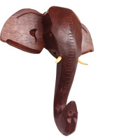 Handcrafted wooden elephant head wall hanging from LOYAL CRAFT Home decoration.