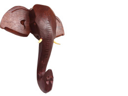 Handcrafted wooden elephant head wall hanging from LOYAL CRAFT Home decoration.