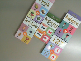 A set of 5 flashcards for learning English