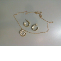 A set of earrings and a necklace with a pendant