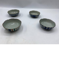 Set of 4 Small glass bowl made from Arita porcelain, Japan. 