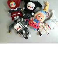 Set of 5 doll keychains, Clowns Set of 5 doll keychains, Clowns