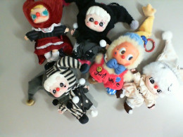 Set of 5 doll keychains, Clowns Set of 5 doll keychains, Clowns