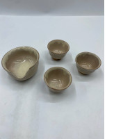 Set of 4 Hagi tea set, Japanese tea ceremony