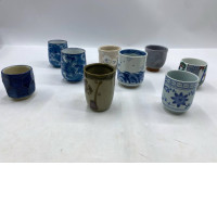 Set of 9 Glass, Japanese tall tea cup