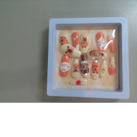 Set of plastic nails with a pattern for manicure