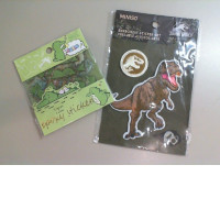 Set of 2 dinosaur patches for clothing + badges