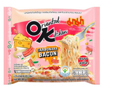 Mama Oriental Kitchen Instant Dry Noodles, Carbonara Bacon Flavor, 85g.