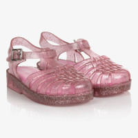 pink glittery jelly shoes