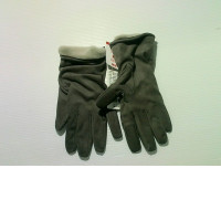 Black gloves made of polyester-based faux leather
