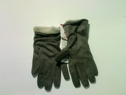 Black gloves made of polyester-based faux leather