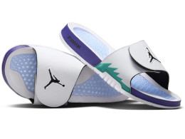 Jordan Hydro 5 Retro Slide White New Emerald Grape Ice Black