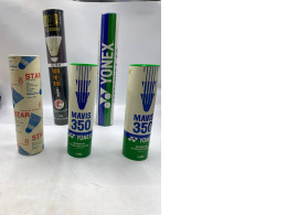 Set of 5 Various types of badminton shuttlecocks. 