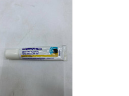 tube of Corneregel 5% Dexpanthenol eye gel, manufactured by Bausch+Lomb. 
