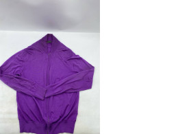 purple full-zip merino wool sweater. 
