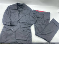 gray piece men's suit. 