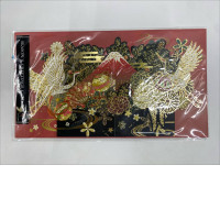  Japanese-style pop-up Christmas card by APJ, featuring traditional motifs of cranes and Mount Fuji. 