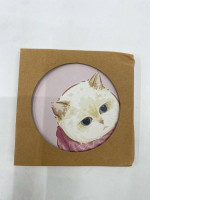 Cat-patterned stone coaster